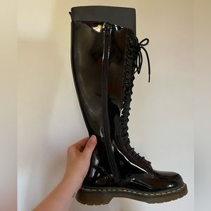 High knee Dr Martens boots